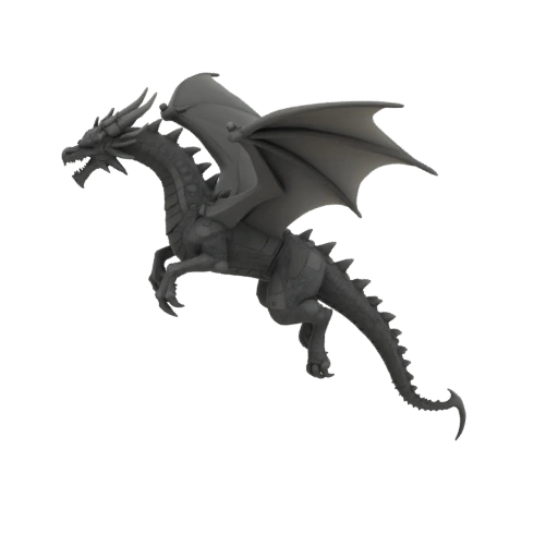 Miniatura Dragón Jefe de Fantasía Oscura STL - Saltando