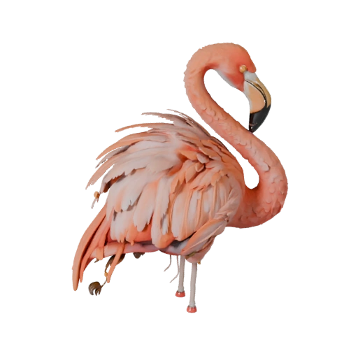 Modèle 3D Flamant Rose Haute Poly - Actif STL Détaillé pour Impression