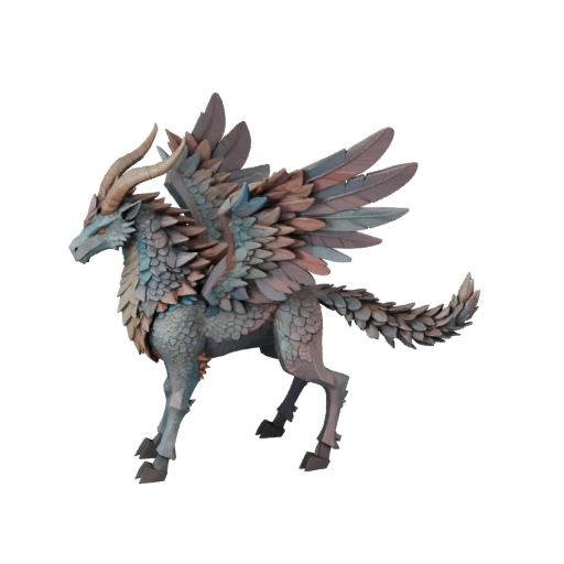 Modelo 3D de Pegaso Poligonal Bajo - Asset de Juego para Unity con FBX | Libre de Regalías