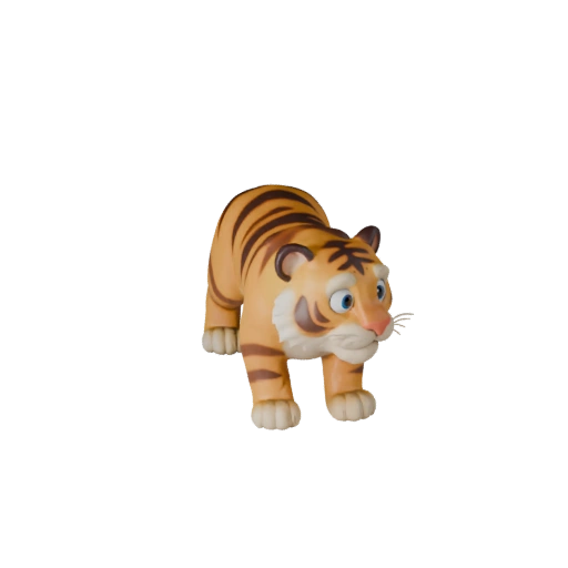 Modelo 3D de Tigre de Bengala Desenho Animado - Asset Estilizado para Animação