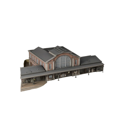 3D-Modell eines Bahnhofsgebäudes für Blender - Render-Asset