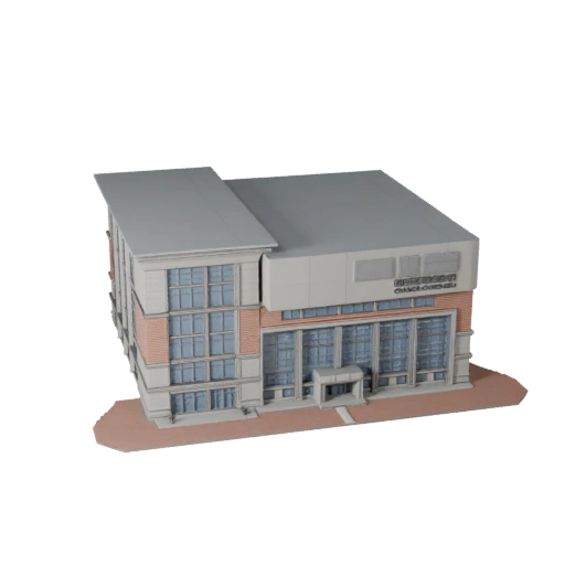 Edificio Libreria Stilizzato 3D Model - Asset di Gioco per Architettura