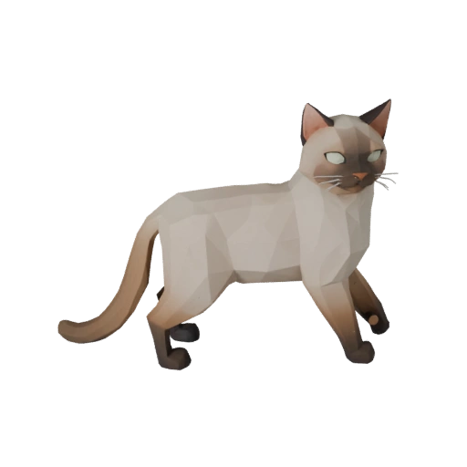 Chat Birman Low Poly 3D Model - Asset de Jeu Unity avec FBX | PBR