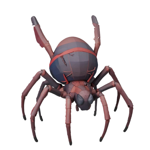 Modello 3D Vedova Nera Cartone Animato - Asset Stilizzato per Animazione