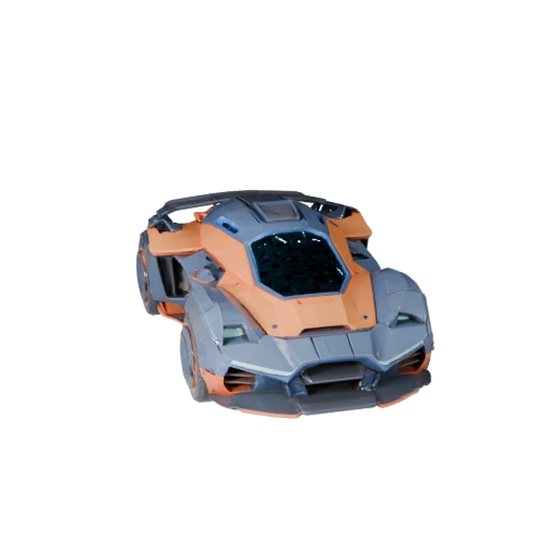Coche Volador 3D Model para Unity - Asset de Juego Poligonal Bajo