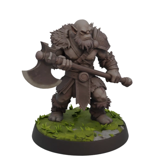 Miniatura STL de Bárbaro Troll de Fantasia