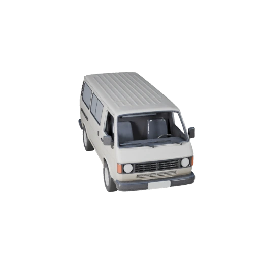 Modèle 3D de Van Rétro pour Unreal Engine - Asset Prêt pour le Jeu