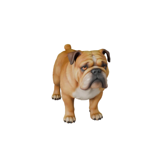Cartoon Bulldogge Hund 3D Modell - Stilisierter Asset für Animation
