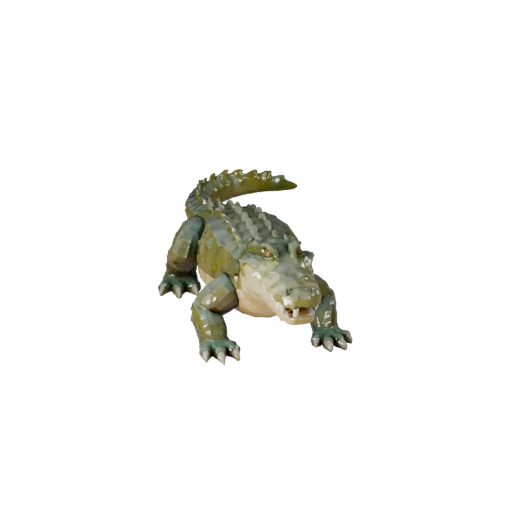 Modelo 3D de Cocodrilo Poligonal Bajo - Asset de Juego para Unity con FBX | PBR