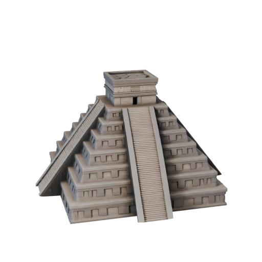 Druckbare Chichen Itza Pyramide STL 3D-Modell - Maßstabsgetreues Asset