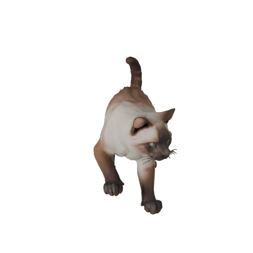 Hohe Poly Siamesische Katze 3D-Modell - Detailliertes STL-Asset für den Druck