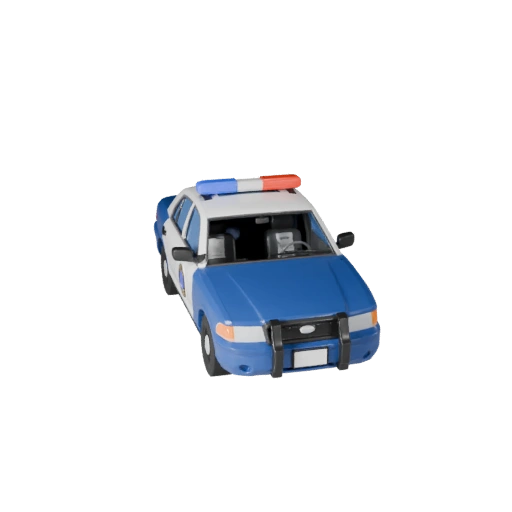 Cartoon Polizeiauto 3D Modell für stilisierte Spiele PBR Asset