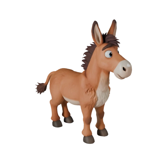 Modelo 3D de Mula Caricatura - Asset Estilizado para Animación | Libre de Regalías