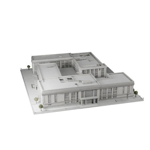Centro Comunitario Imprimible STL Modelo 3D - Activo a Escala