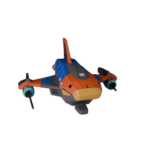 Modèle 3D de Cargo Spatial Profond Dessin Animé - Jeu Stylisé