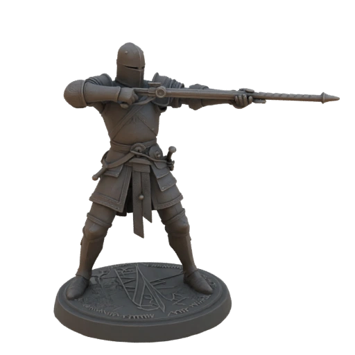 Mittelalterliche Krieger-Miniatur STL - Zielhaltung