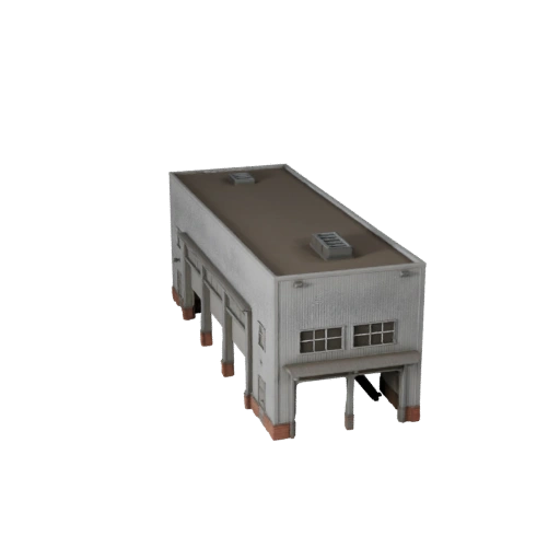 Low Poly Rechenzentrum Gebäude 3D Modell für Spiele & VR