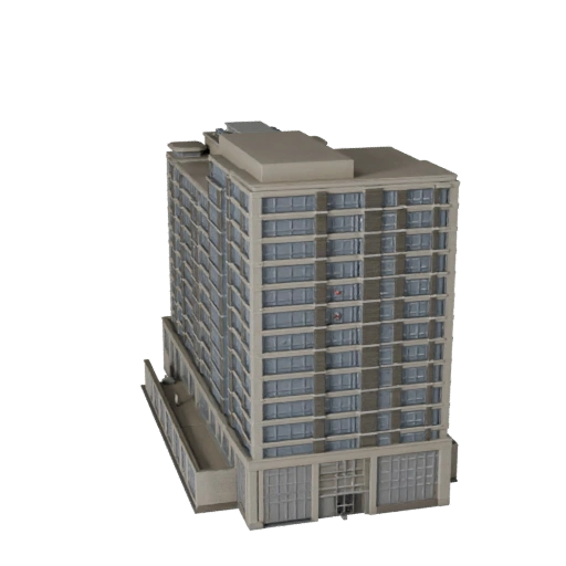 Edificio de Atrio de Oficina Modelo 3D - Activo Realista de Archviz