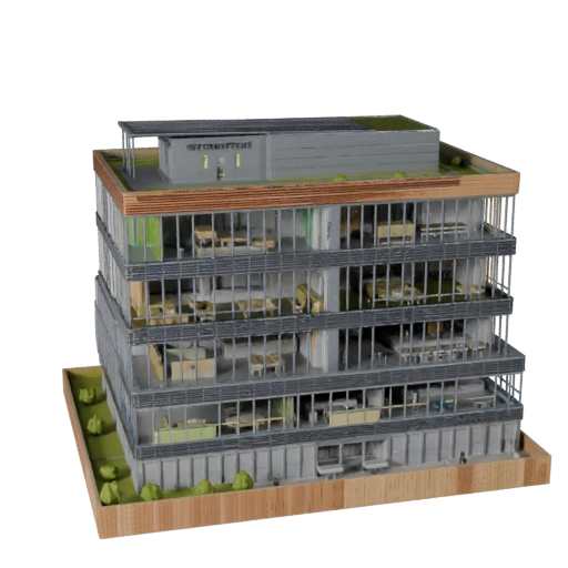 Modelo 3D de Oficina de Startup Estilizada - Activo de Juego en Tiempo Real