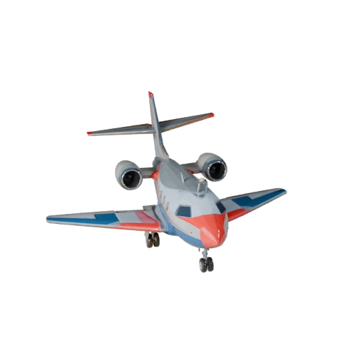 Modelo 3D de Jet Privado de Caricatura para Juegos Estilizados Activo PBR