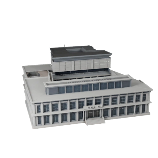 Pavilhão Público Baixo Poli 3D Model para Ativo de Jogo em Tempo Real