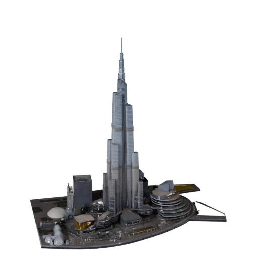 Stilisierte Burj Khalifa 3D-Modell - Spiel-Asset für Architektur