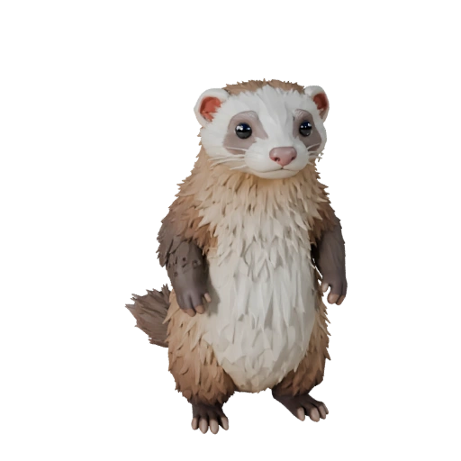 Modelo 3D de Hurón Poligonal Bajo - Asset de Juego para Unity con FBX | Libre de Regalías