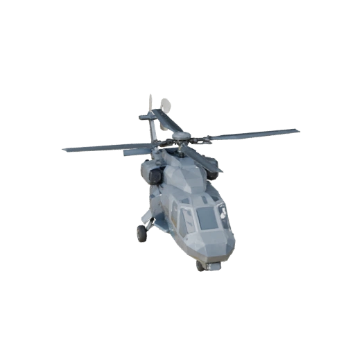 Modelo 3D de Helicóptero de Ataque Inspirado en Apache Poligonal Bajo para