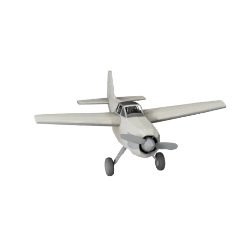 Modelo 3D de Avión de Hélice Poligonal Bajo para Unity y Unreal