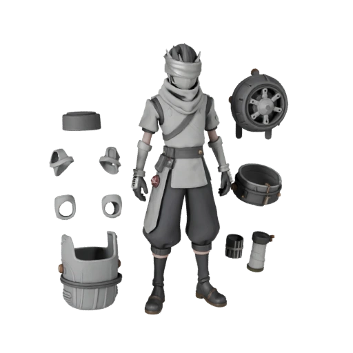 Modelo de Personaje Ninja Arcano de Anime - Articulado