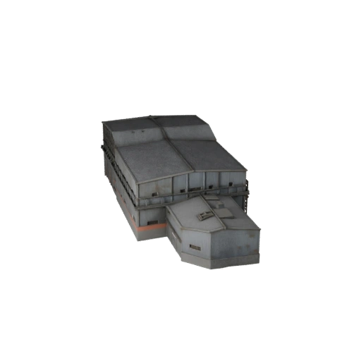 Low Poly Stahlwerk 3D Modell für Echtzeitspiele und VR