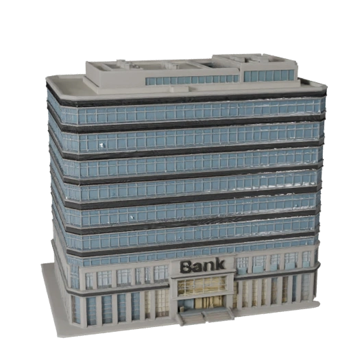 Modèle 3D de Siège Social de Banque Haute Poly pour Archviz