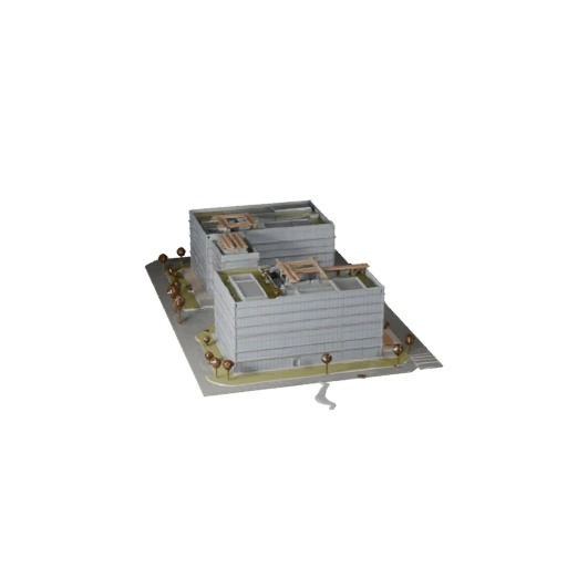 Modèle 3D de bureau de campus technologique stylisé - Atout de jeu en temps réel