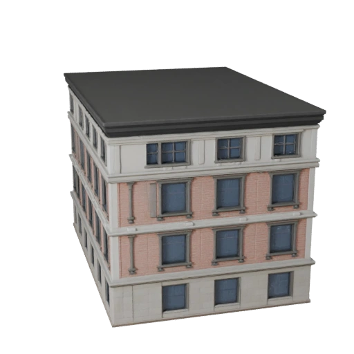 Modèle 3D de façade ornée pour Unity - Ressource de jeu pour l'architecture