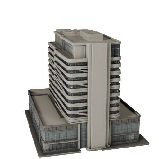 Druckbares Regierungsbüro-Gebäude STL 3D-Modell - Maßstabsgetreues Asset