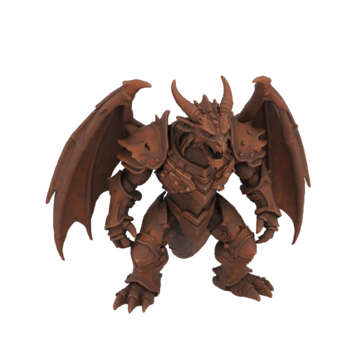 Fantasy gepanzerter Drachenboss Miniatur STL - Zerquetschen