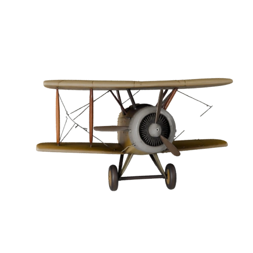 Modèle 3D de biplan vintage pour Blender et jeux - Réaliste