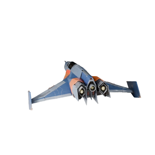 Modelo 3D de Caza Estelar - Activo PBR Listo para Juegos Poligonal Bajo