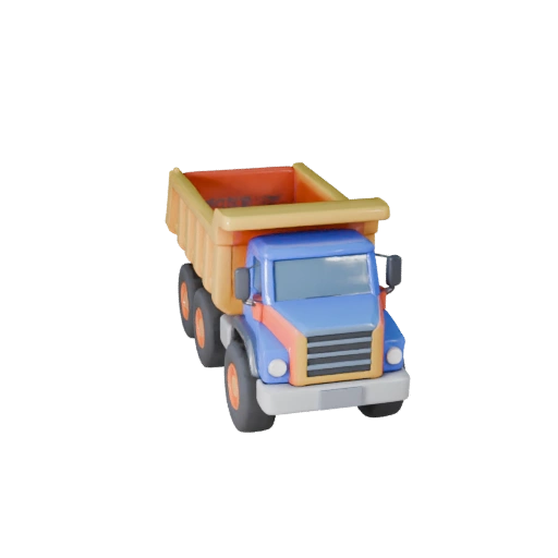 Modello 3D Camion Ribaltabile Cartone Animato per Asset Stilizzati PBR per Giochi