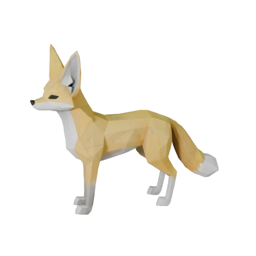 Modelo 3D Fennec Fox Poligonal Bajo - Asset de Juego para Unity con FBX | PBR