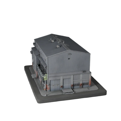 Modello 3D Silo di Grano Low Poly per Giochi in Tempo Reale e VR