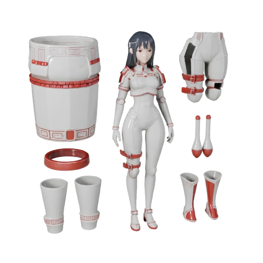 Modelo de Personaje Samurái Anime - Articulado