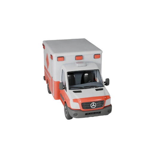 Modelo 3D de Ambulancia para Unity - Activo de Juego Low Poly (Legacy)