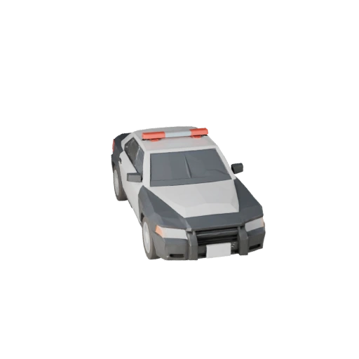 Low Poly Polizeiauto 3D-Modell für Unity & Unreal PBR-Asset