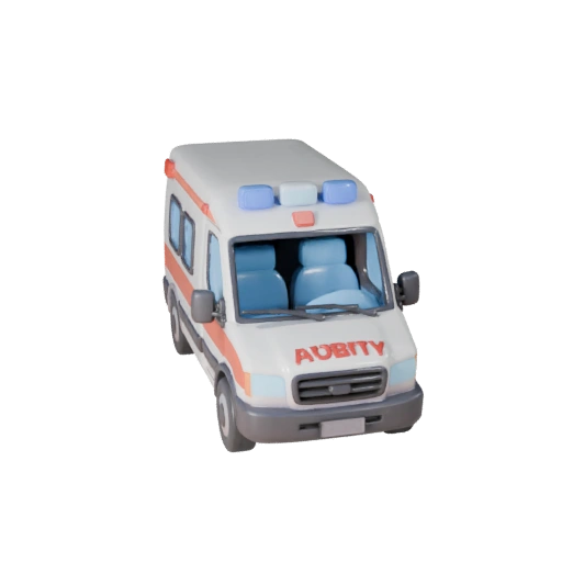 Modelo 3D de Ambulancia Caricatura para Juegos Estilizados Activo PBR (Legacy)