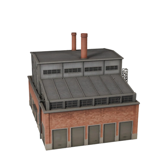 Modèle 3D d'une cimenterie stylisée - Asset de jeu pour l'architecture