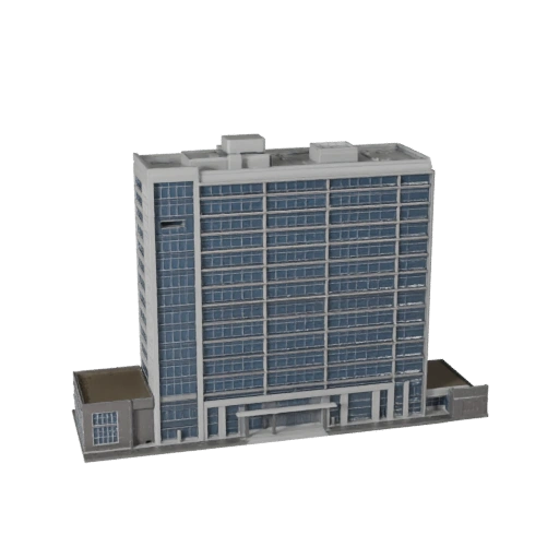 Modèle 3D de Bâtiment de Bureau Bas pour Unreal - Asset Temps Réel