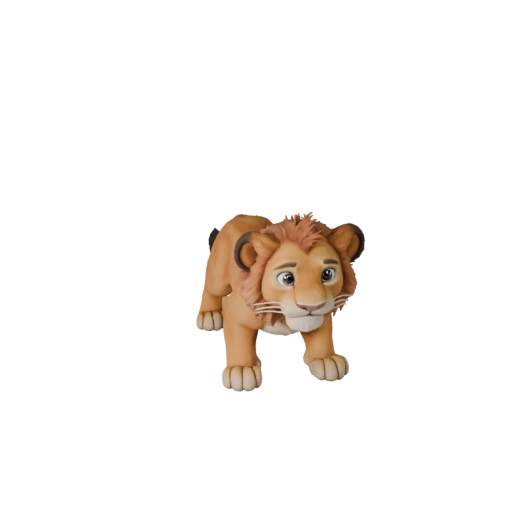 Modelo 3D de Filhote de Leão Desenho Animado - Asset Estilizado para Animação | PBR
