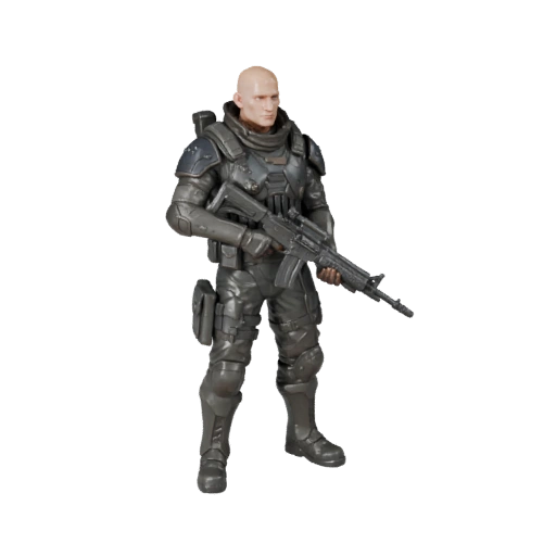 Modello Personaggio Soldato NPC Fantascienza - Modellato
