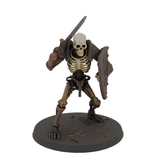 Dunkle Fantasie Skelett Krieger Miniatur STL - Pirsch